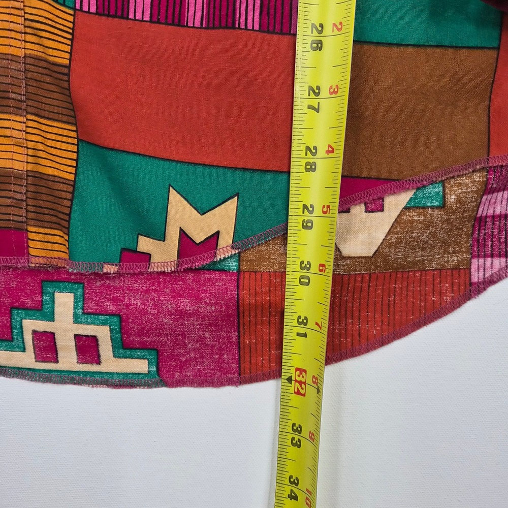 Wrangler Cowboy Cut Western Shirt Mens 16.5-35 Aztec Geometric Patchwork USA - Picture 9 of 11